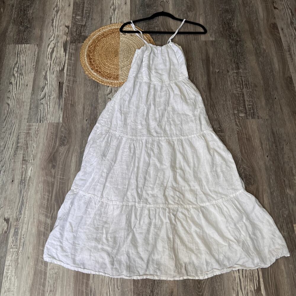 LUNGO L'ARNO Linen Tiered Maxi Dress